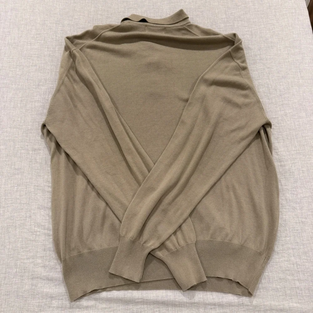 Vintage NWT Tricots St Raphael TricoLux Polo Sweater XL Tan Khaki 100% Cotton